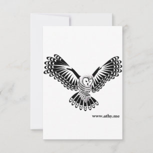 Athénées Blank Greeting Card Owl Design Dankeskarte