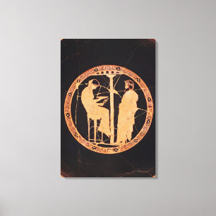 Athener Rot-Figur-Kylix mit Aegeus Leinwanddruck