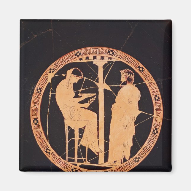 Athener Rot-Figur-Kylix mit Aegeus Magnet (Vorne)