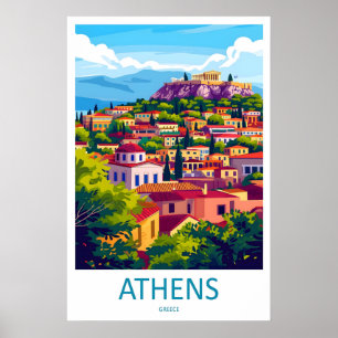 AthenReiseplakat im Vintage-Stil Skigebiet Nationa Poster