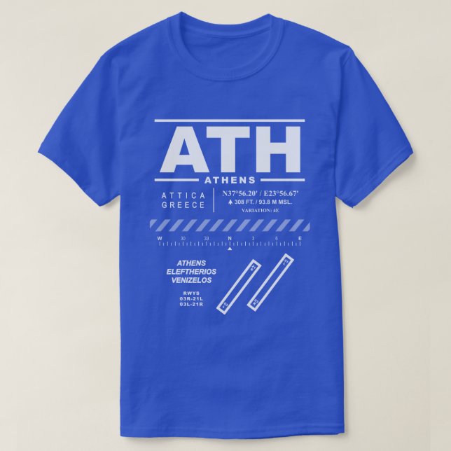 Athens Eleftherios Venizelos Flughafen ATH T - Shi T-Shirt (Design vorne)