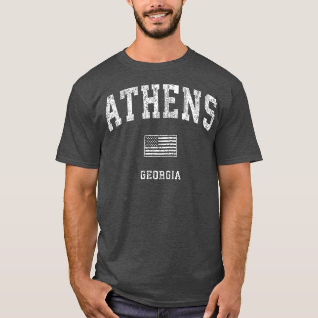 Athens Georgia GA  Vintage American Flag Tee (Vorderseite)