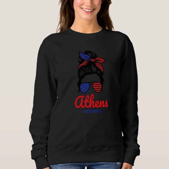 Athens Georgia Retro-Messy-Bun   Sweatshirt (Vorderseite)