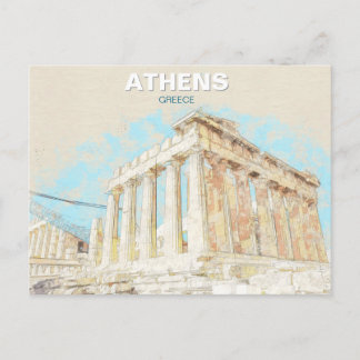 Athens Greece – Ancient City Travel Souvenir Postkarte