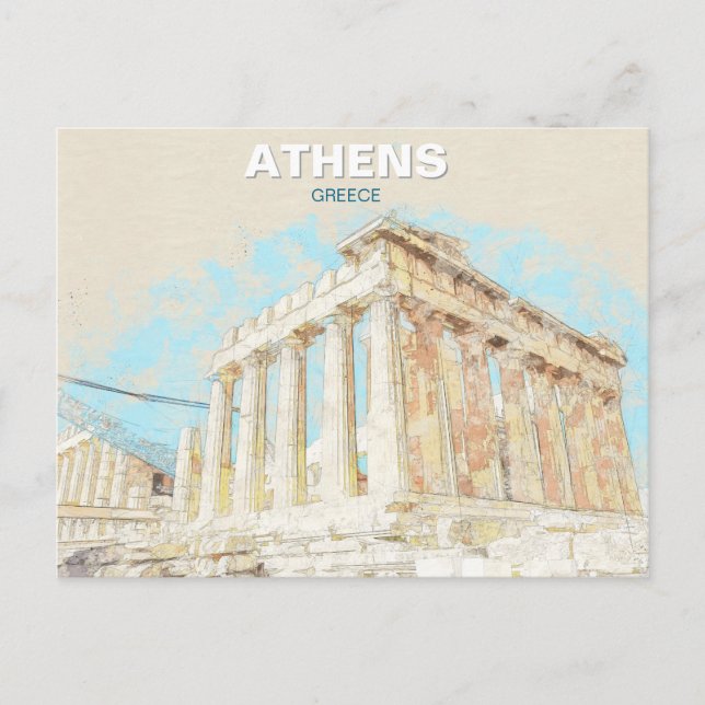 Athens Greece – Ancient City Travel Souvenir  Postkarte (Vorderseite)