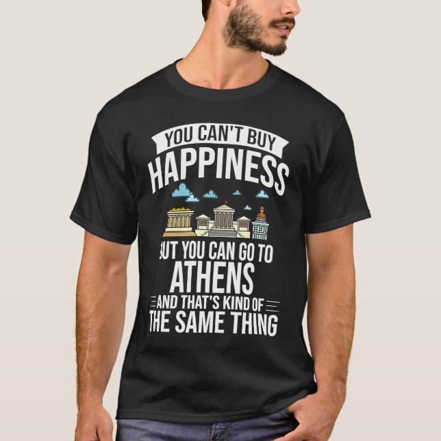 Athens Greece City Skyline Map Travel T-Shirt (Vorderseite)