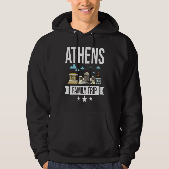 Athens Greece City Trip Skyline Map Travel Hoodie (Vorderseite)