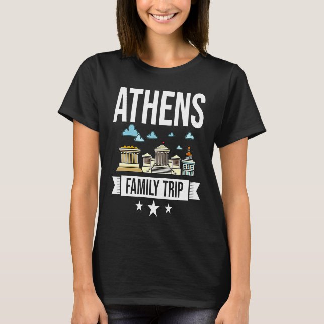 Athens Greece City Trip Skyline Map Travel T-Shirt (Vorderseite)