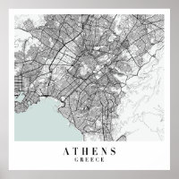 Athens Griechenland Blue Water Street Map