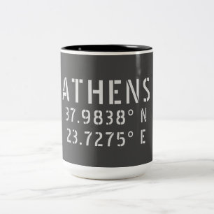 Athens Griechenland Breitengrad Zweifarbige Tasse