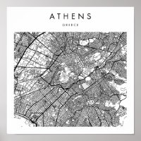 Athens Griechenland Minimal Modern Street Map