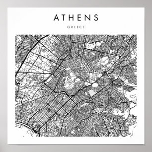 Athens Griechenland Minimal Modern Street Map Poster