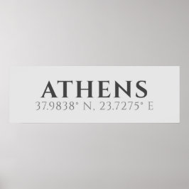 Athens Latitude Longitude Poster