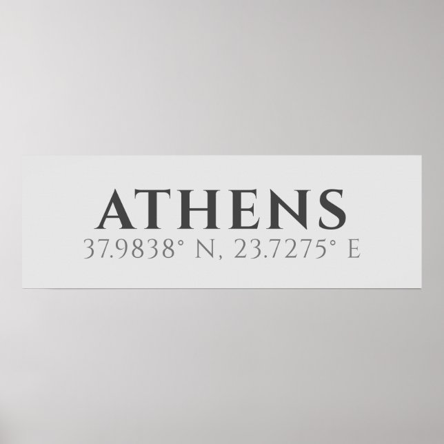 Athens Latitude Longitude Poster (Vorne)