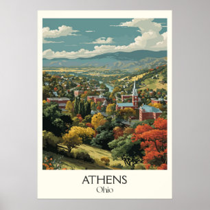 Athens Ohio Uni Stadt Landschaftliches Tal Poster