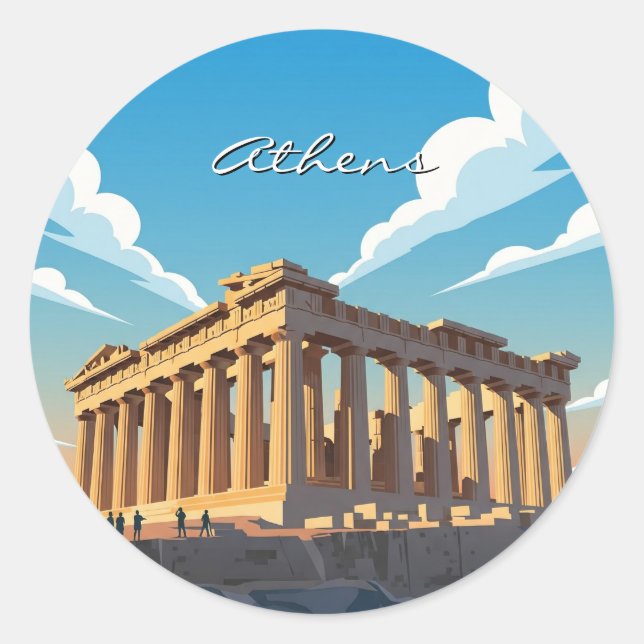 Athens Parthenon Runder Aufkleber (Vorderseite)