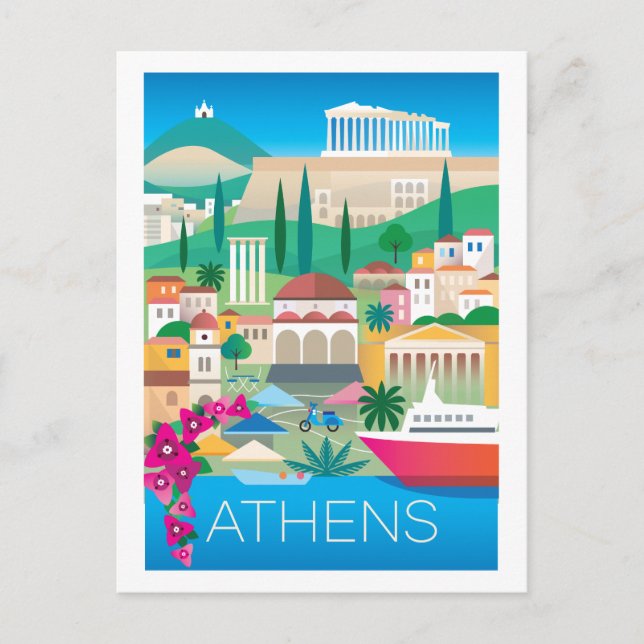 Athens Postkarte (Vorderseite)