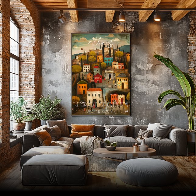 Athens: The Cradle of Civilization - Whimsical Art Poster (Von Creator hochgeladen)