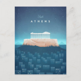 Athens Vintage Travel Poster - Art Postkarte