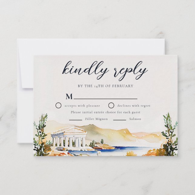 Athens Wedding RSVP | Griechenland - Skyline Karte (Vorderseite)