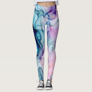 Ätherisch Aquamarin rosa Lila Inky Moderner Glamou Leggings
