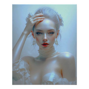 Ätherisch Elegante Schönheit im Pastellglanz Poster