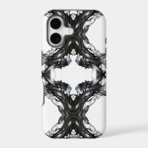 Ätherische abstrakte schwarze auf weißer Fluidkuns