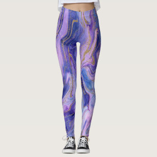 Ätherische Baumwolle Süßkarpfen Marmor Wasserfarbe Leggings