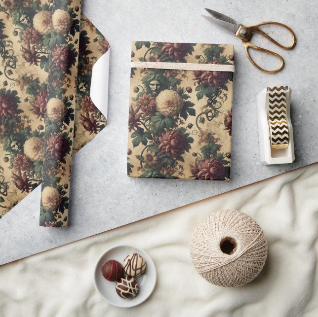 ätherische Bedrohung - gotisches botanisches Desig Geschenkpapier (Kunsthandwerk)