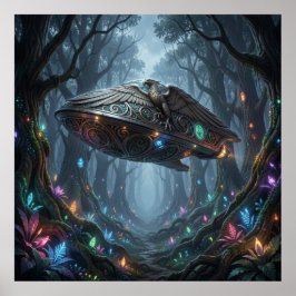 Ätherische biolumineszente Flora und souveränes Ko Poster