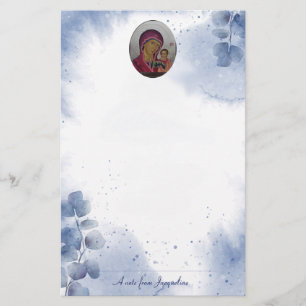 Ätherische blaue Blätter Wolken Orthodox Christlic Briefpapier