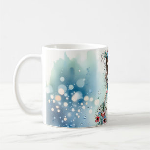 Ätherische Blumenfee in einer Wasserfarben-Traumla Kaffeetasse