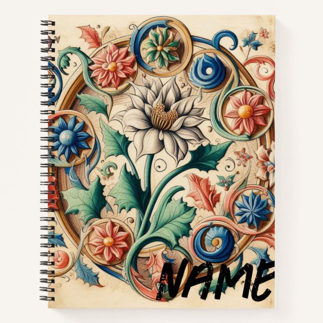 Ätherische Blüten in Harmonie Notizbuch (Vorderseite)