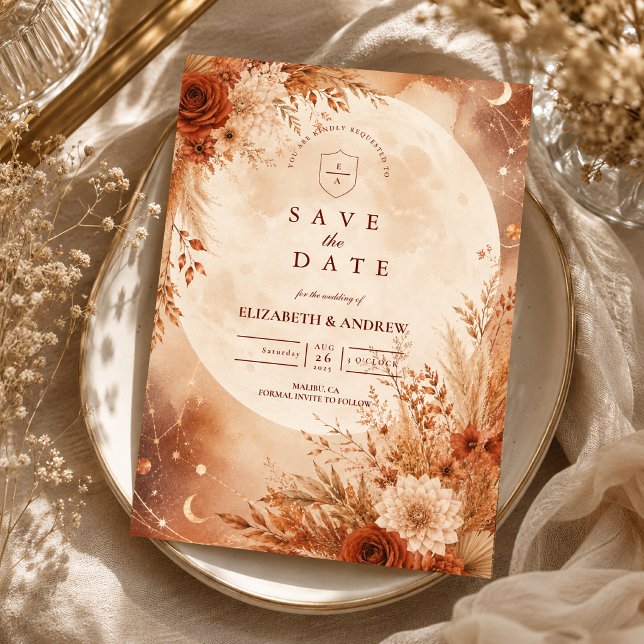 Ätherische Boho-Herbsthochzeit Save The Date (Von Creator hochgeladen)