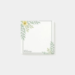 Ätherische Florale Rand Notizzettel mit individuel