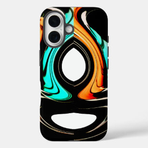 Ätherische Fluidität Schwarze, Cyan- und Weiße A iPhone 16 Hülle