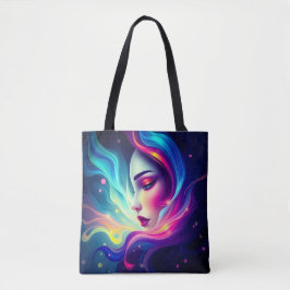 Ätherische Frau mit farbenfroher Tasche Ba