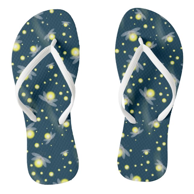 Ätherische glühende Glühwürmchen im Nachtmuster Flip Flops (Fußbett)