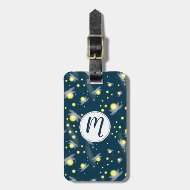 Ätherische glühende Glühwürmchen im Nachtmuster Gepäckanhänger (Vorderseite vertikal)