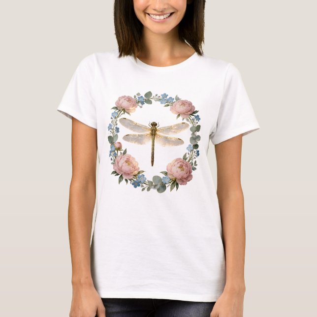 Ätherische Glühende Libellen Kunst T-Shirt (Vorderseite)