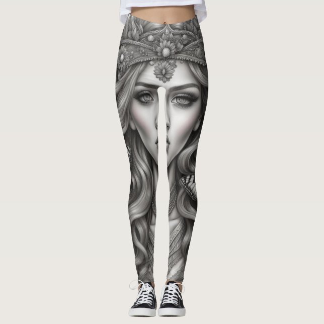 Ätherische Göttin der Schmetterlinge Leggings (Vorderseite)