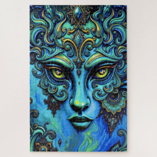Ätherische Göttin: Fusion von Kunst und Fantasie Puzzle