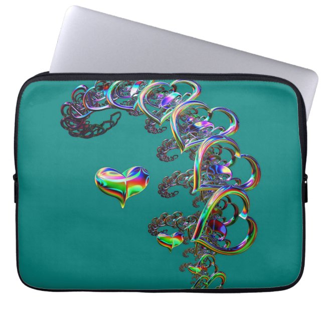 Ätherische Herzkaskade Laptopschutzhülle (Vorderseite)