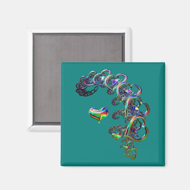 Ätherische Herzkaskade Magnet (Vorderseite/Rückseite)