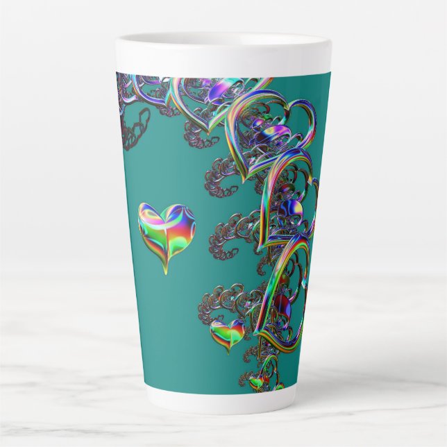 Ätherische Herzkaskade Milchtasse (Vorderseite)