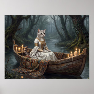 Ätherische Katze im Boot Poster