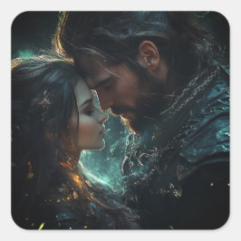 Ätherische Liebe in der Nacht Quadratischer Aufkleber