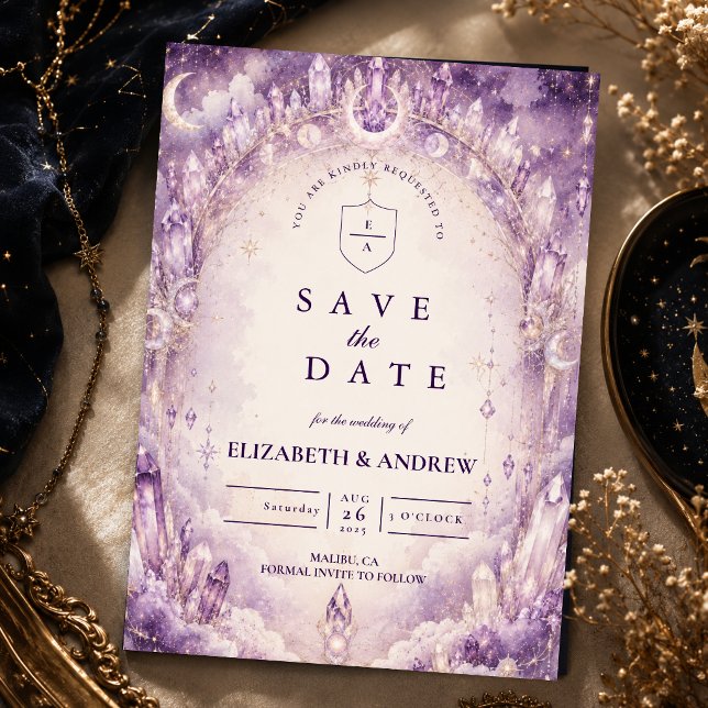 Ätherische lila himmlische Hochzeit Save The Date (Von Creator hochgeladen)