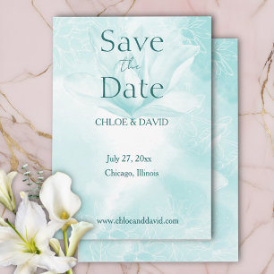Ätherische Magnolia-Blume, flache Save the Date Ka