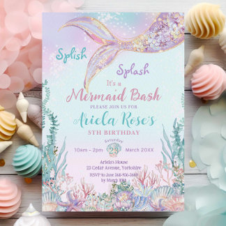 Ätherische Meerjungfrau Bash unter dem Meeresbecke Einladung